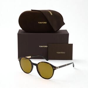 Tom Ford FT1184 52H Men Round Sunglasses 52mm Dark Havana